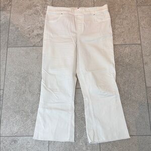 SPANX white flare capri jeans